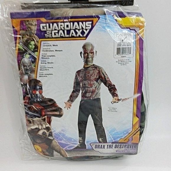 Rubies Guardians of the Galaxy Drax Costume Boys Size M 8-10 Mask Outfit - Picture 1 of 6